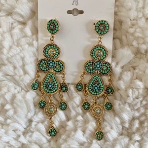 Gold beaded earrings